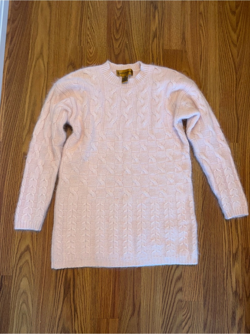 Classiques Entier Pink Wool Blend Cable Knit Sweater Size XS